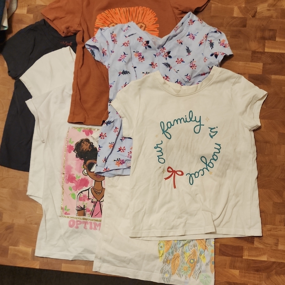 Kids Short Sleeve Tee - White with Blue and Red Accents